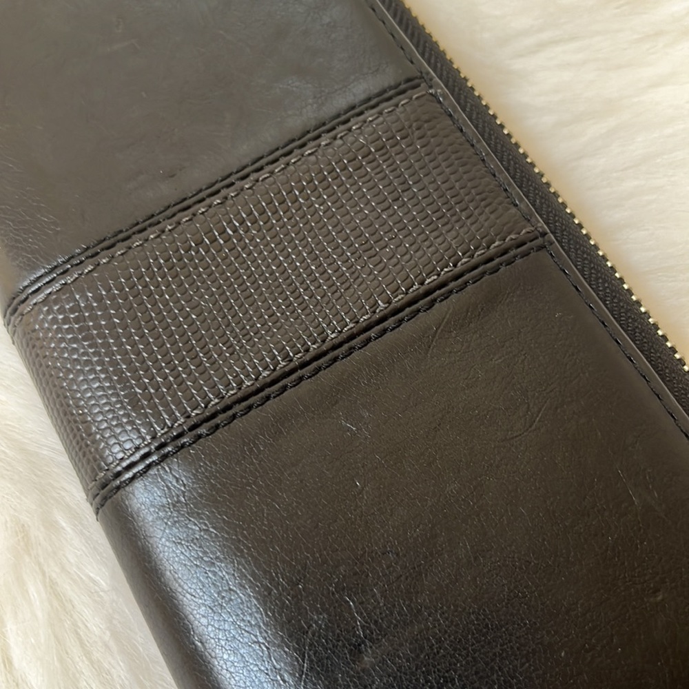 Coach Leather Zip Continental Wallet in Black - Picture 6 of 7